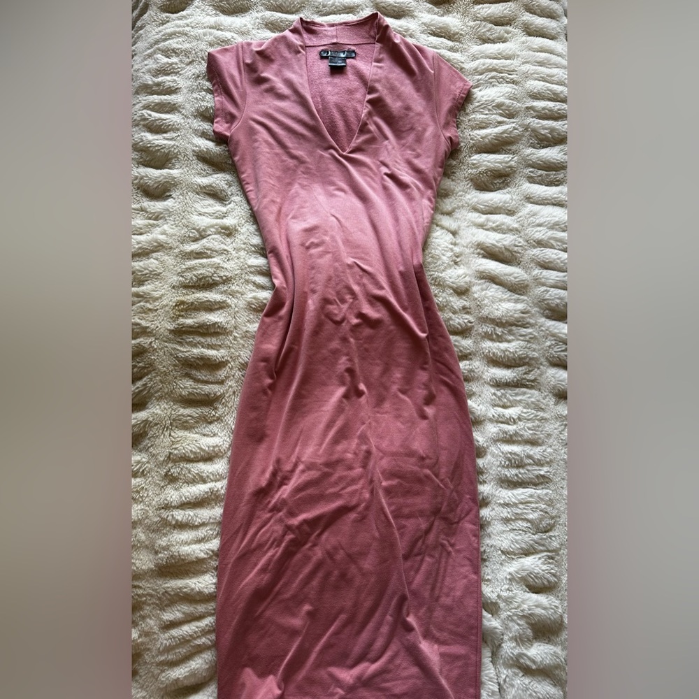💓 Joe and Elle pink long maxi dress small stretchy classy night out